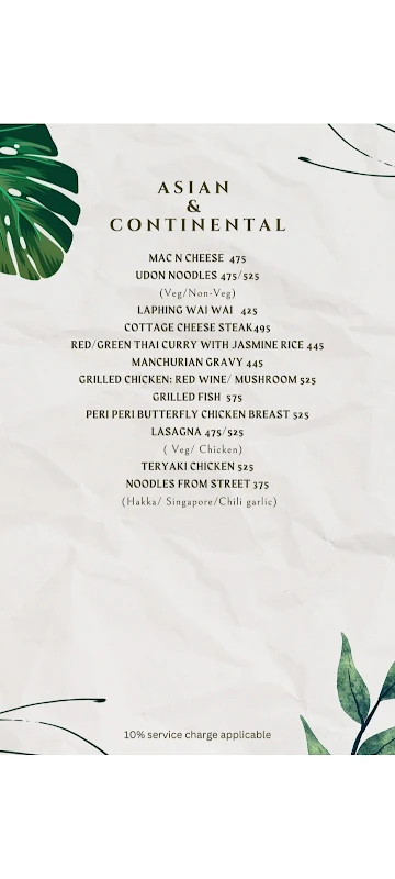 Annora Cafe menu 