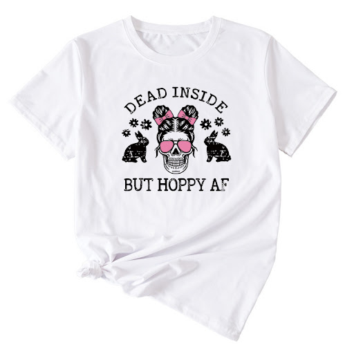 Title 5, Skull Pattern Womens Summer Round Neck Short S...