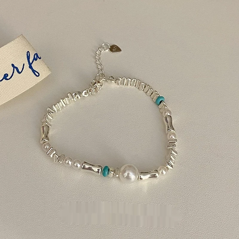 Pulseira Feminina Pérola Coração com Temperamento, acessório de moda elegante, ideal para presentes, design charmoso e sofisticado.