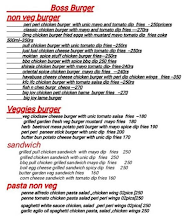 Boss Burger menu 1