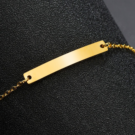 Title 4, English Name Bracelet Personalized Titanium Ste...