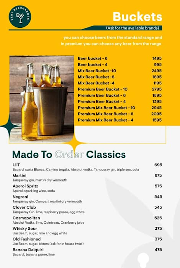 Playboy Beer Garden menu 