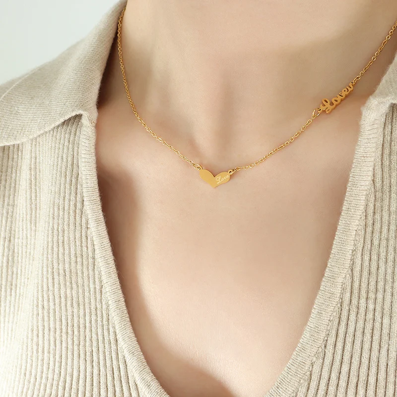 Engelse Love Heart Loveu hanger ketting voor vrouwen. Mooie sieraden cadeau om liefde en genegenheid te tonen en te geven.