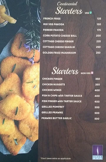 Silver Leaf menu 