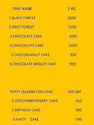 Cake Hut menu 1