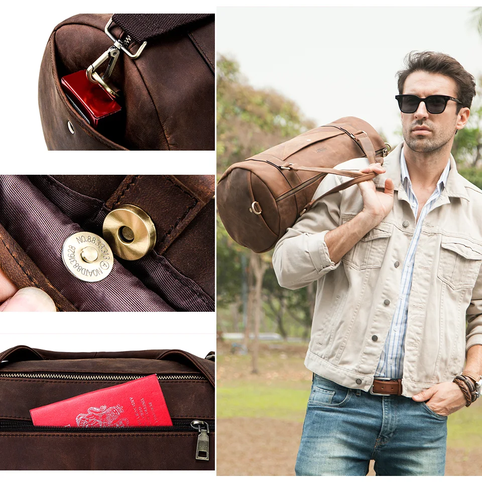 Title 9, Leather Travel Bag