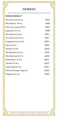 Vu The Penthouse Bar menu 7