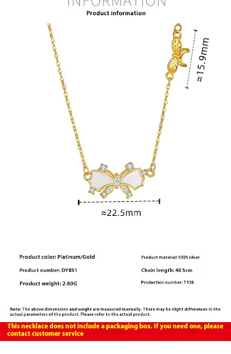 Title 1, S925 Silver Fantasy Butterfly Necklace Korean S...