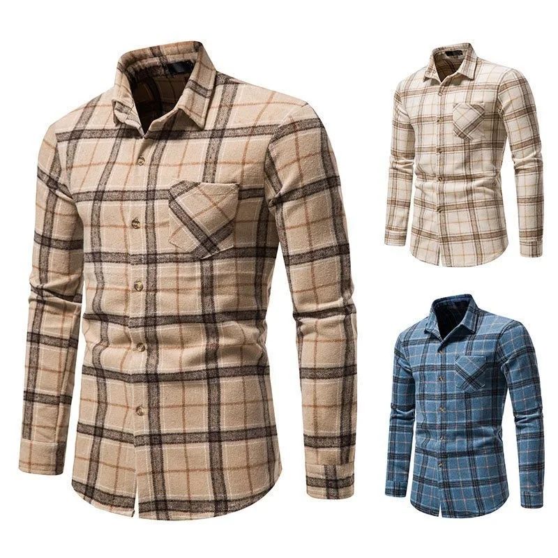 Veste casual en flanelle de laine épaisse et chaude pour homme, idéale pour un usage quotidien. Profitez du confort et de la chaleur en hiver.