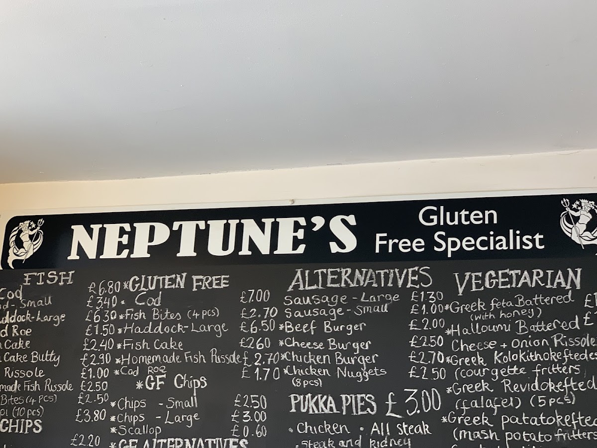 ​Neptune Fish & Chips gluten-free menu