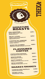 Theka Coffee menu 1