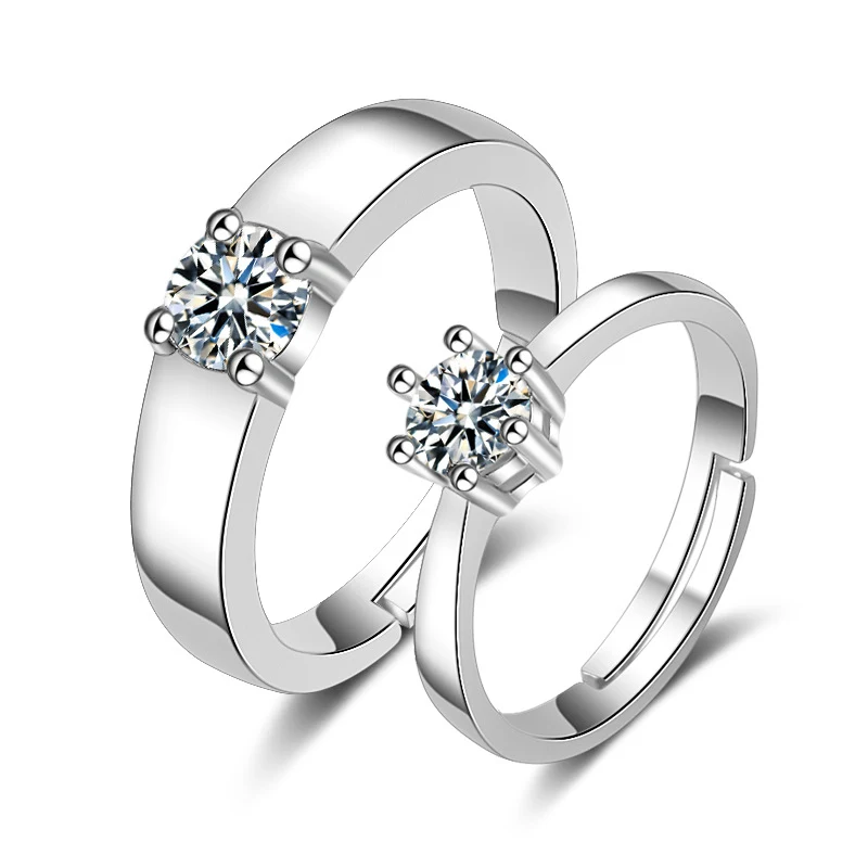 Bague ouverte pour couple européenne et américaine Bijoux de main féminins Design ajustable pour elle et lui Cadeau idéal et élégant.