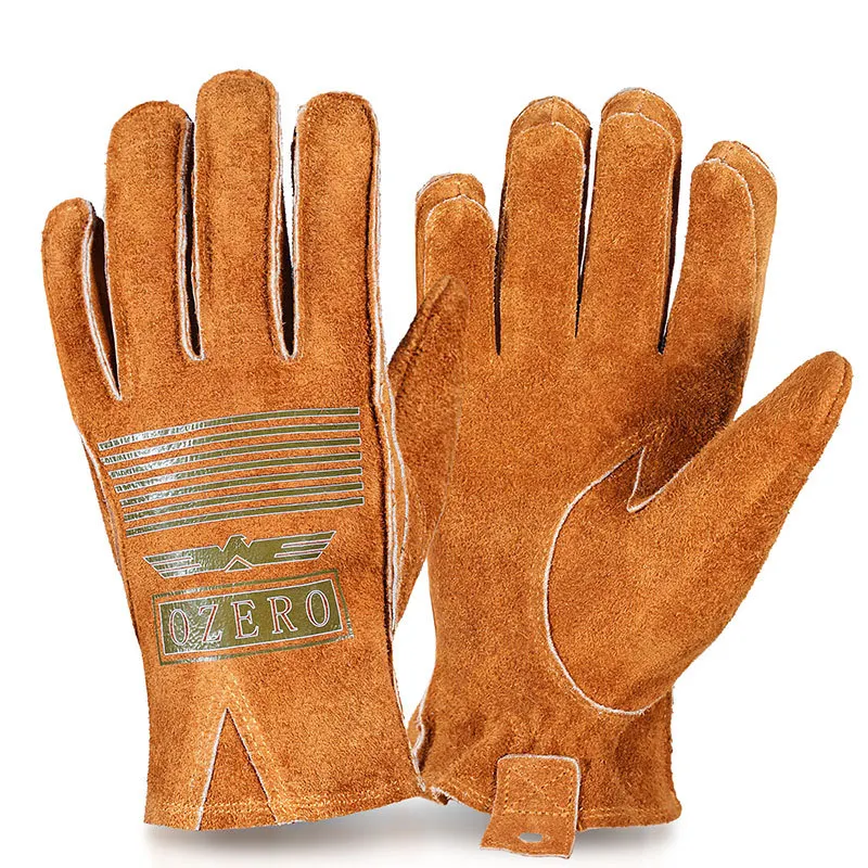 Luvas de couro retrô para motociclista com dedos completos – Estilo vintage e proteção total. Conforto e segurança para suas aventuras.