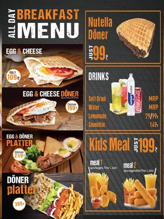 Doner And Gyros menu 