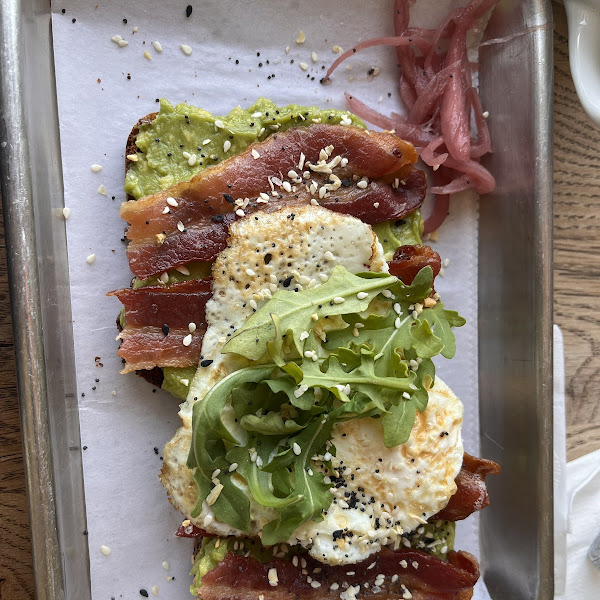 Loaded Avocado Toast on GF bread