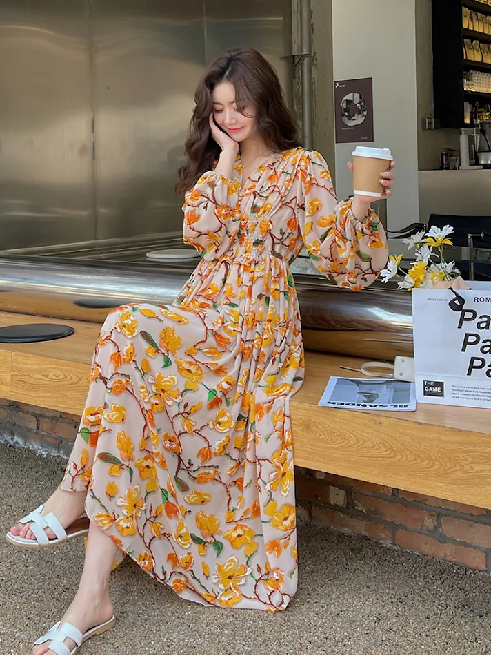 Dames Temperament High-End Retro Lange Jurk Klassieke Elegantie Tijdloos Design Exclusieve Uitstraling Perfecte Pasvorm Comfortabel en Stijlvol Voor Elke Gelegenheid