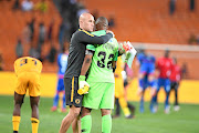 Kaizer Chiefs goalkeeper coach Lee Baxter and Itumeleng Khune./Gallo Images/ Lefty Shivambu