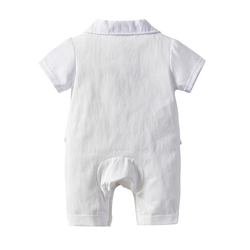 Title 4, Boys Fake Two-piece Romper With Bow Tie Gentlem...