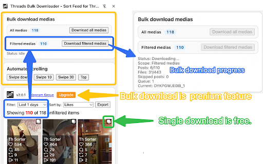 Threads Video Bulk Downloader - Sort Feed for Threads screenshot 2