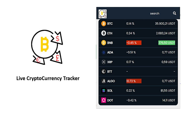 live Cryptocurrency Tracker chrome extension