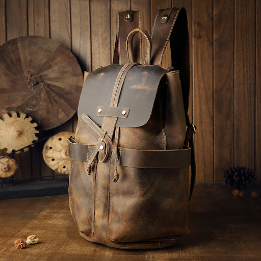 Title 7, Mens Casual Travel Vintage Crazy Horse Leather...
