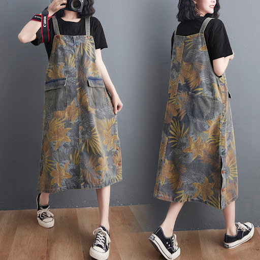 Title 7, Casual Western style denim skirt with meat prin...