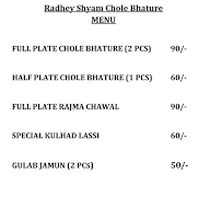 Radhey Shyam Choley Bhature menu 1