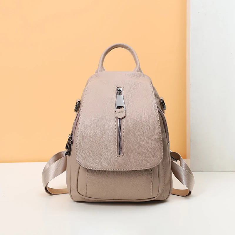 Ladies Anti-theft Multi-compartment Leather Backpack. Secure and stylish, perfect for travel and everyday use. Protect y
