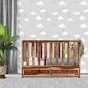 Elsa Sheesham Wood Crib Natural Sheesham Light