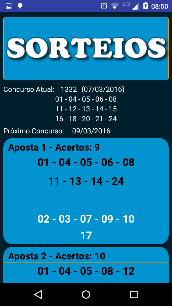 Lotofácil App Screen 3