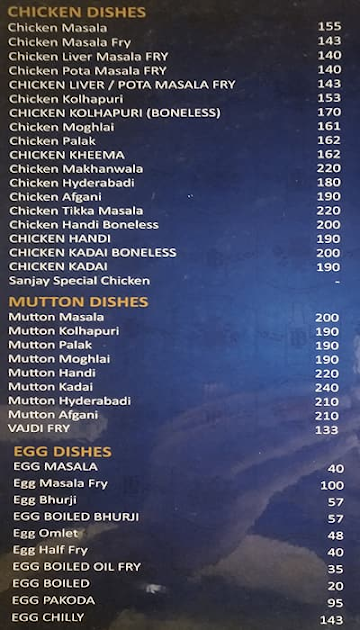 Sanjay Bar and Restaurant menu 