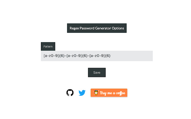 Regex Password Generator chrome extension