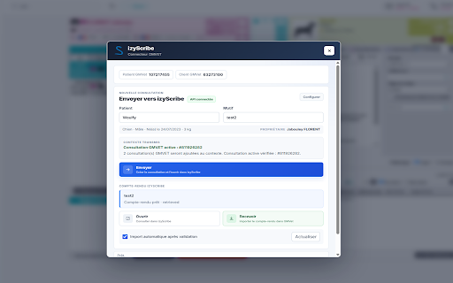 Connecteur izyScribe pour GMVET screenshot 2