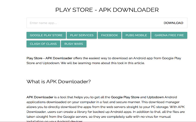 APK Downloader by Play Store chrome extension