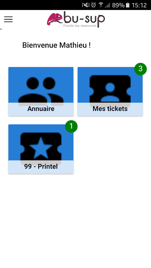 Android application SuppMobile screenshort