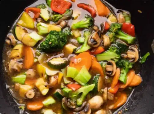 Asian Exotic Veg With Water Chestnuts In Black Bean Sauce