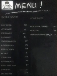 Ajnabi Mithaai Ghar menu 1