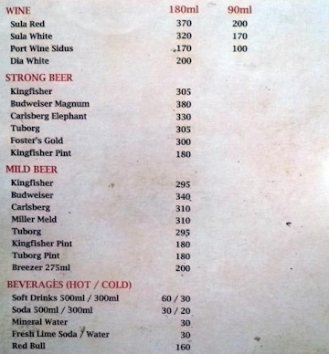 Palkhi Bar menu 