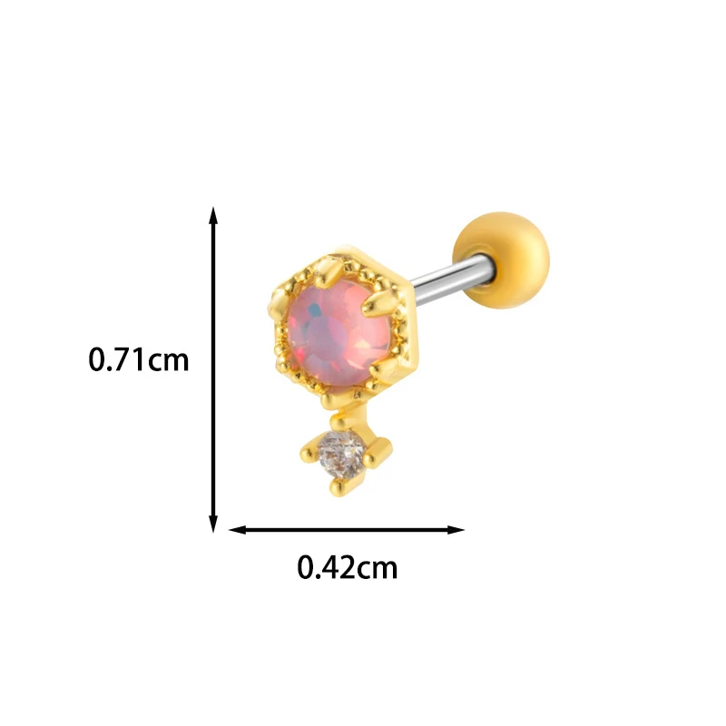 Boucles d'oreilles tendance en acier inoxydable, chaîne d'amour en zirconium incrusté de cuivre, tiges, pour femmes
