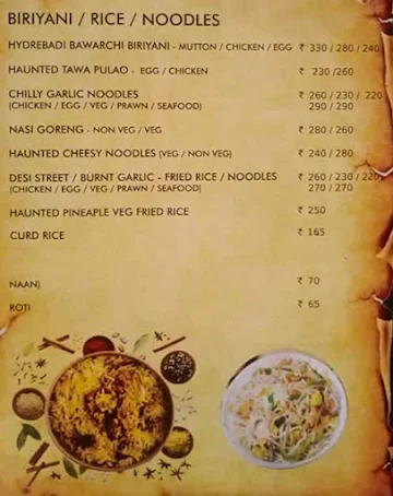 Haunted menu 