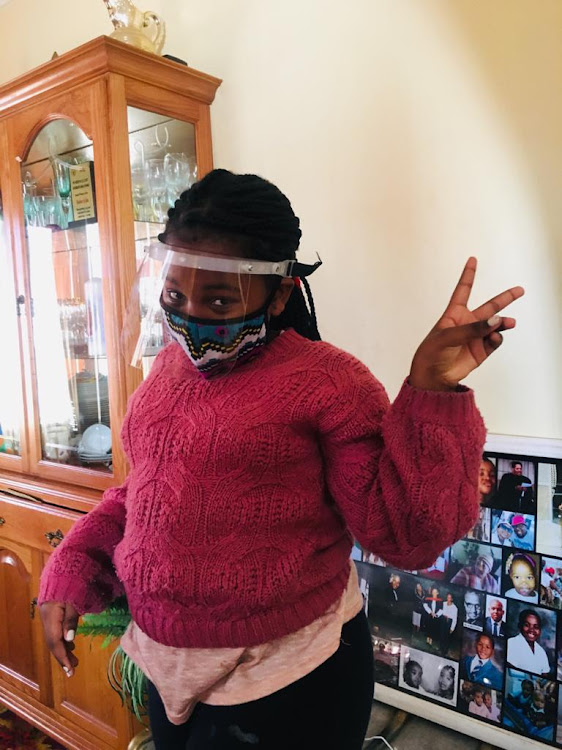 Ready to be back in her Grade 6 classroom on Monday, Lisakhanya Gqunta, says her father bought her a shield visor as an extra precaution.