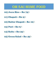 Om Sai Home Food menu 2