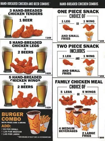 Carl's Jr menu 