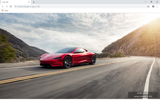 Tesla Roadster New Tab Theme