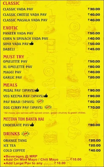 Vada Pav Junction menu 