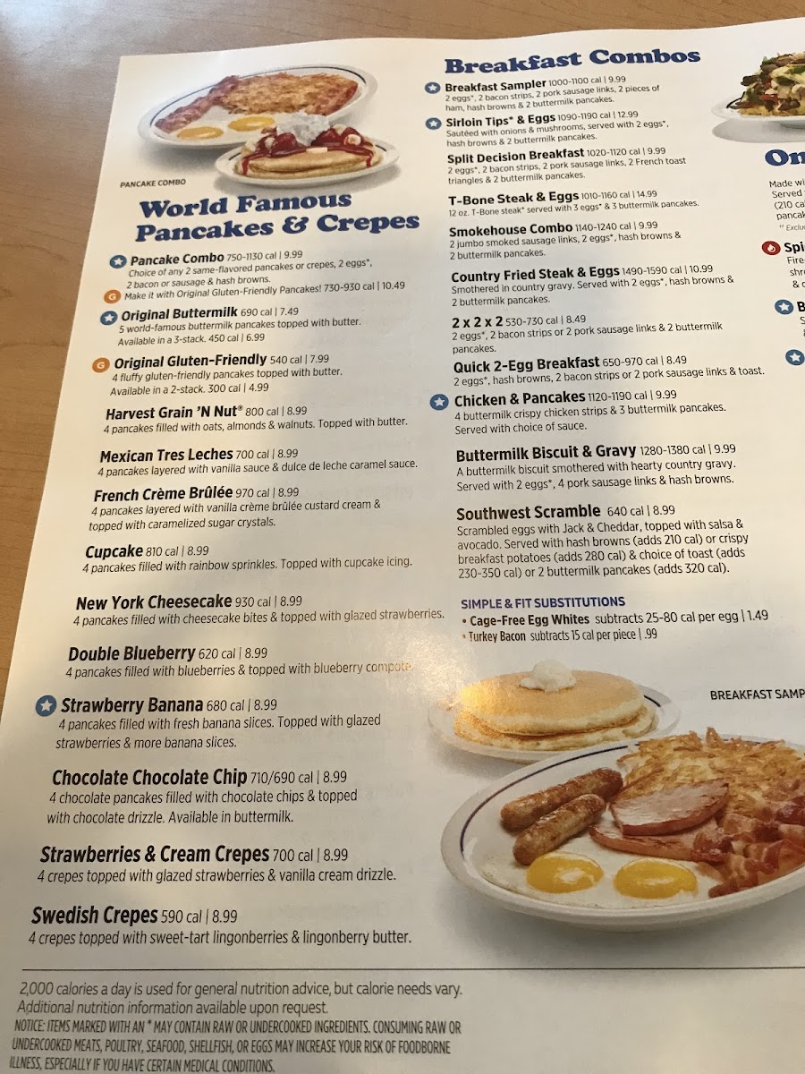 Gluten-Free Menu - Photo from IHOP