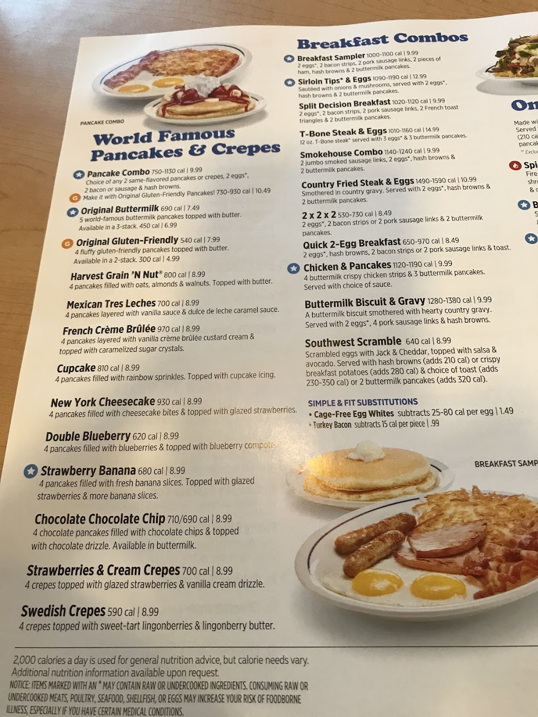 Ihop em Orlando Cardápio