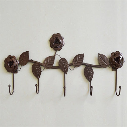 Title 4, Iron Strong Creative Rose Nail Wall Hook for Cl...