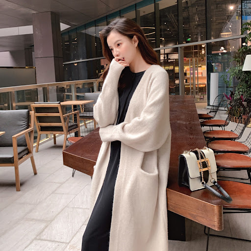 Title 6, Solid Color V-neck Knitted Cardigan For Women
