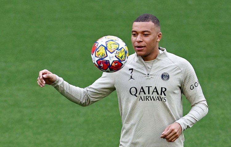 Paris St-Germain's Kylian Mbappé during training at Signal Iduna Park in Dortmund, Germany on Tuesday ahead of their Champions League semifinal first leg match against Borussia Dortmund on Wednesday night.